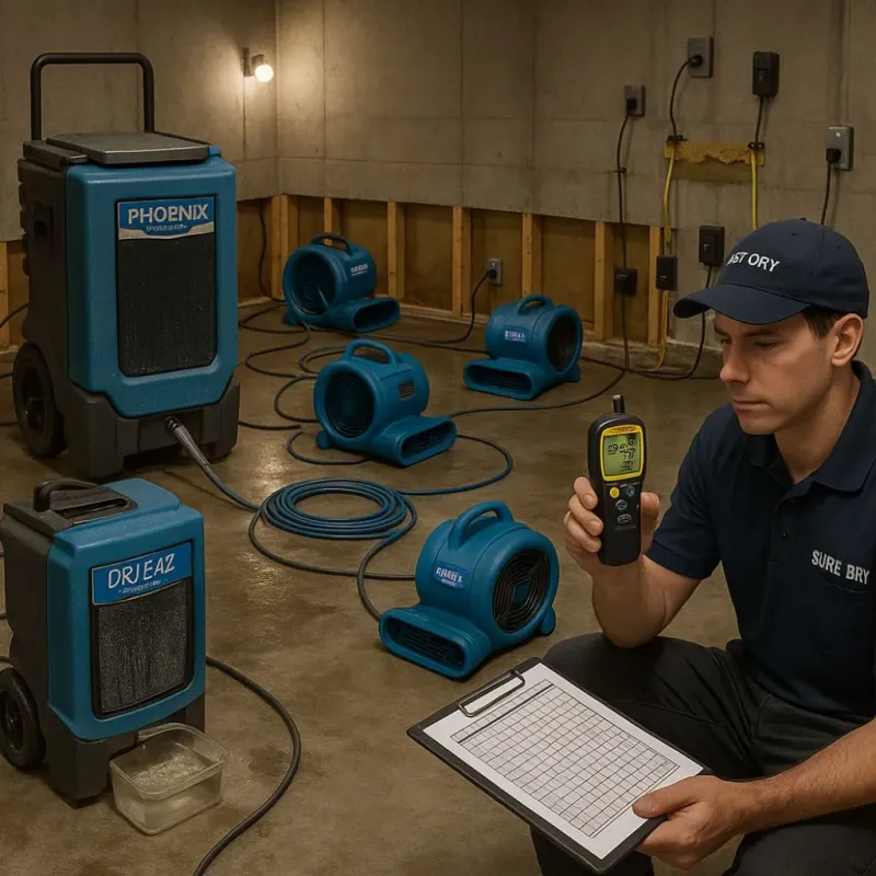Structural Drying and Dehumidification process in Krotz Springs, LA